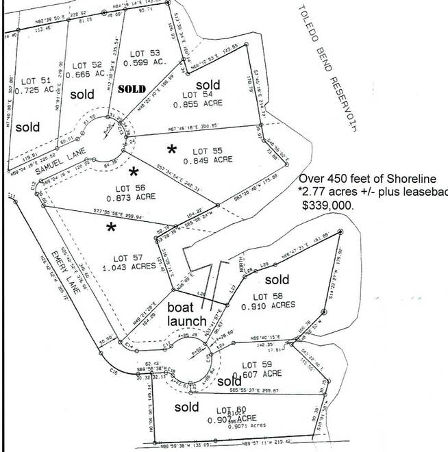 0 Samuel Lane, Lots 555657 Brandon Estates, Many, LA 71449 (Off